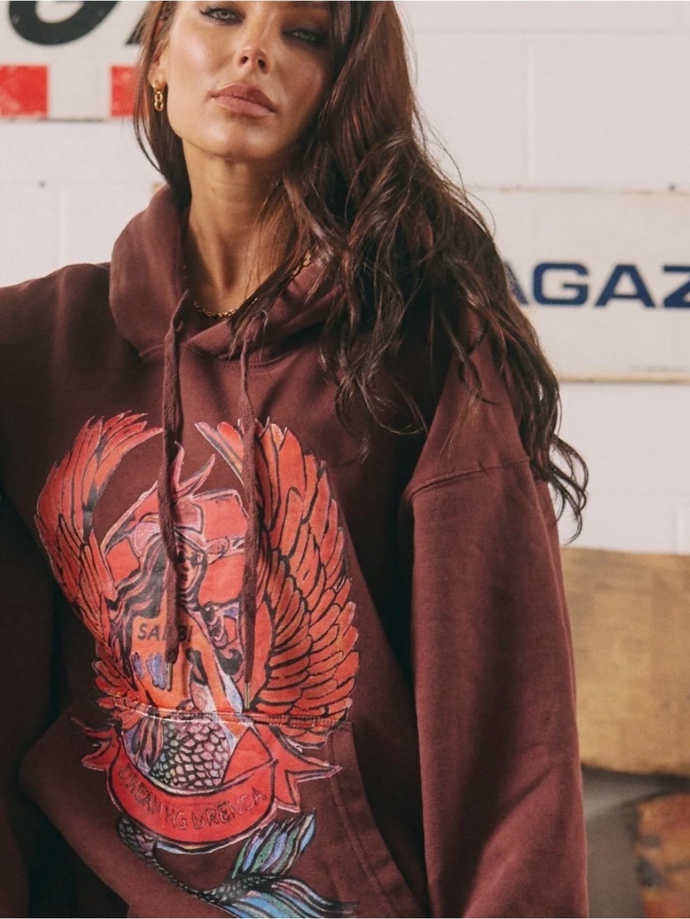 SABBI. Brenda Energy Hoodie in Chocolate Brown. Last one Small it 🔥🔥 SMALL